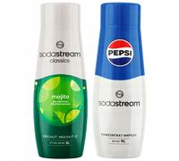 2x Sciroppo per Saturatore SODASTREAM MOJITO PEPSI COLA Concentrato di succo Moh