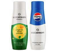 2x Sciroppo per SODASTREAM Zenzero Saturatore + Concentrato d'acqua PEPSI