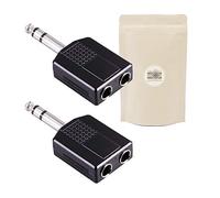 2x Sdoppiatore Jack grosso - adattatore da 1 spina maschio a 2 prese femmina - Connettore splitter stereo - Adaptout marca francese