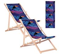 2x Sdraio da Siaggia Sedia a Sdraio Sdraio da Giardino Toucan
