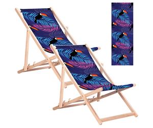 2x Sdraio da Siaggia Sedia a Sdraio Sdraio da Giardino Toucan