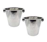 2x Secchiello Ghiaccio Acciaio Inox Secchio per il Vino Cestello Champagne