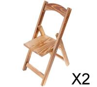 2x Sedia Pieghevole in Legno con Accessori per Mobili 1/3 Dolls per Bambola BJD