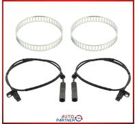 2x Sensore ABS + 2x Anello 48 Denti Assale Posteriore per BMW 1 E81 E87 3 E90