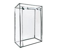 2x Serra per Pomodori, Giardino, Balcone, Telo Orto Trasparente, HLP 150x100x50 cm, Acciaio e PVC, Trasparente