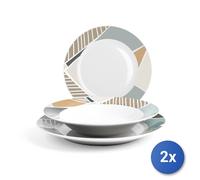 2x Servizi Tavola 18 Pezzi Mosaico Home
