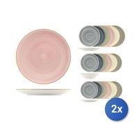 2x Servizio 18 pezzi tavola Harper in stoneware decorato MISTO COLORE