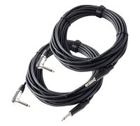 2x Set 10m Cavo Chitarra Jack 6,3mm 1/4'' Stereo per Strumento Basso Tastiera