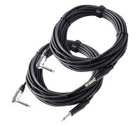2x Set 10m Cavo Chitarra Jack 6,3mm 1/4'' Stereo per Strumento Basso Tastiera