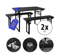 2x Set Birreria Tavolo Panche Balcone Giardino Esterno Legno Grigio Prodotti EU