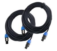 2x Set Cavo Speakon Casse Altoparlante Audio PA DJ Studio Box Professionale 15m