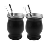 2X Set da Tè Yerba Gourd Mate Un Doppia Parete Nel Acciaio Inossidabile Taz3835