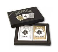 2x Set Di Mazzi Di Carte Da Poker Prestige Line BICYCLE Oro E Argento