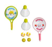 2x set di racchette da badminton per bambini con volani a sfera per adulti e