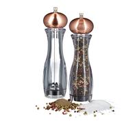 2x Set macinapepe/macinasale con design in rame, manuale con macina ceramica