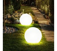 2x Sfera Solare Esterni Decorazione Giardino Bianco Chiodi LED Lampada a 66,5 CM