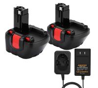 2X Shentec 12V 4.5Ah NI-MH Batteria + Caricatore Batteria di ricambio per Bosch BAT043 BAT045 BAT120 BAT139 2607335542 2607335526 2607335274 2607335709 GSR 12-2 12VE-2 PSR 12 GSB 12VE-2 22612