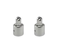 2X Singola Vite nel Acciaio Inox 316 25Mm Occhio End Cap Bimini Top Hardware Marine Barca Yacht Esterno Occhio End Canopy Tube End