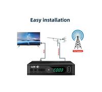 2X Sintonizzatore TV DVB-T2, Ricevitore TV Satellitare Terrestre, Decoder TV Digitale HEVC DVBT2 H.264 HD TV Box, Decoder USB, Spina UE