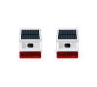 2X Sirena di Allarme Esterna Senza Fili con Luce Stroboscopica Solare, Suono, Flash, per Sistema di Allarme GSM Wifi 433 MHz per Casa, Fattoria