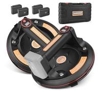 2X sollevatori elettrici a ventosa con 4 batterie, sollevatore per vetro, sollevatore a vuoto max. 300 kg, ventosa a vuoto da 8" per piastrelle con scatola, ventosa per vetro, supporto a ventosa
