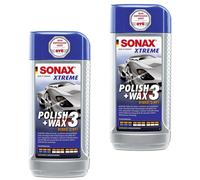 2X SONAX XTREME Polish+Wax 3 Hybrid NPT Politur Cera Cura 500 Ml