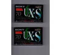 2x SONY C-70UXS Audio Cassette Tape Chrome High Bias 70 µs
