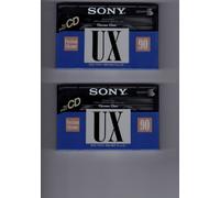 2x SONY C-90UX Audio Cassette Tape Chrome High Bias 70 µs