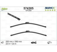 2x Spazzola tergicristallo anteriore Spazzole flat blade 574305 VALEO per AUDI