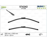 VALEO Silencio Tergicristalli VF306 Kit di Spazzole tergicristallo originali Flat Blade ad Alte Prestazioni, Maggior Visibilità su Strada 500mm/500mm Anteriore Confezione da 2 574342