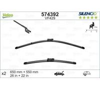 VALEO Silencio Tergicristalli VF429 Kit di Spazzole tergicristallo originali Flat Blade ad Alte Prestazioni, Maggior Visibilità su Strada 650mm/550mm Anteriore Confezione da 2 574392