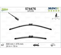 Spazzola tergicristallo VALEO Silencio Xtrm VF376, 600/475mm, Anteriore, 2 Pezzo