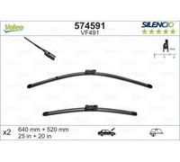 2x Spazzola tergicristallo anteriore Spazzole flat blade 574591 VALEO per AUDI