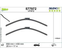 Valeo Silencio 2x Spazzole Tergicristallo VF972 - Anteriore - 650mm/430 mm | Kit di 2 Spazzole Flat Blade, per la Sostituzione del Ricambio Originale, 577972