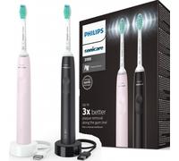 Philips 3100 series Sonicare Spazzolini Elettrici Sonici, confezione da 1 Spazzolino Rosa e 1 Spazzolino Nero HX3675/15