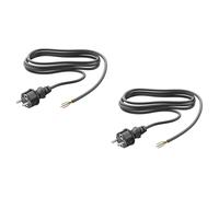 2x spina Schuko tipo F con cavo esterno 2 m nero 3 x 0,75 mm²