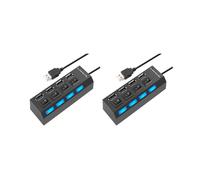 2X Splitter per Hub USB Un 4 Porte LED per Hub USB 2.0 con 4 Interruttori Sopra / OFF per Notebook Laptop Notebook