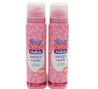 2x spray deodorante profumato della linea Bon Bons Malizia, Profumo Milky Cupcake o Sweet Candy, 48h, 2 Pezzi (Milky Cupcake)