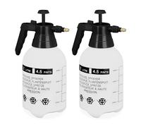 2X Spruzzatore a Pressione da 2 L, Ugello Regolabile, Nebulizzatore Acqua e Diserbante, da Giardino, Bianco Nero