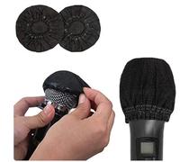 2x SPUGNA ANTIVENTO NERA PER MICROFONO copertura ricambio cover audio KARAOKE
