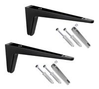 2x Staffa per Scaffale Parete Angolo Design Console Supporto Piano Mensola Nero