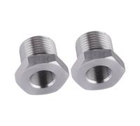 2x Stainless Steel Thread Adapter Convert 1/2-28 to 3/4-16 Get