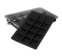 INTIRILIFE 2X Stampi per cubetti di Ghiaccio in Nero - Set di 2 stampi in Silicone per cubetti di Ghiaccio a 15 Scomparti con Coperchio - Vaschetta Flessibile per cubetti di Ghiaccio Bloccabile