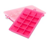 INTIRILIFE 2X Stampi per cubetti di Ghiaccio in Rosa - Set di 2 stampi in Silicone per cubetti di Ghiaccio a 15 Scomparti con Coperchio - Vaschetta Flessibile per cubetti di Ghiaccio Bloccabile