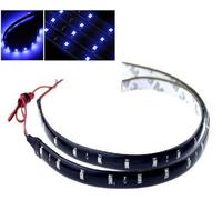 2X Striscia Flessibile LED Blu 15 3528 SMD IP65 Impermeabile -12V Auto Casa 30cm