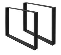 ECD Germany Gambe Tavolo 2 Pezzi Struttura Tavolo 90 x 72 cm in Acciaio Verniciato a Polvere Nero Telaio da Tavolo Design Industriale Telaio Gambe Industriali Rettangolare Piedini per Tavoli