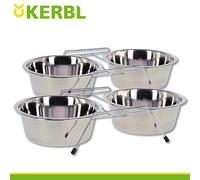 2x Supporto con Ciotola Doppia Fodera Acciaio Inox + Ogni 2 À 1800ml Cane Gatto