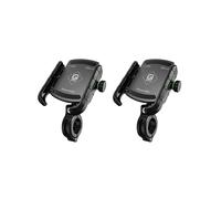 2X Supporto per Supporto per Telefono Cellulare con Specchio da Manubrio Nero per Bicicletta da Bici in Lega di Alluminio