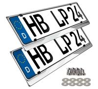 2x Supporto Portatarga Acciaio Inox Cromo Lucidato Inox V2A