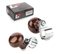 2x Supporto Volante Fahrhilfe Pomello Steuerknauf Pulsante 360° di Legno Look